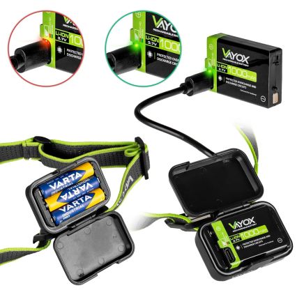 LED-himennettävä ladattava otsalamppu LED/10W/5V/3xAAA IP66 800 lm 1000 mAh