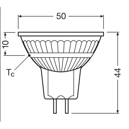 LED Himmennettävä reflektorilamppu MR16 GU5,3/3,4W/12V 4000K 36° CRI 90 - Ledvance