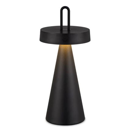 LED-himmennettävä ladattava kosketusohjattu ulkokäyttöön sopiva pöytävalaisin HALO LED/1,5W/3,7V 3000 mAh IP44 musta
