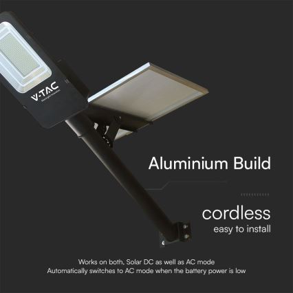 LED Himmennettävä hybridi aurinko katu lamppu LED/50W/230V 4000K IP65 50000 mAh + kauko-ohjaus