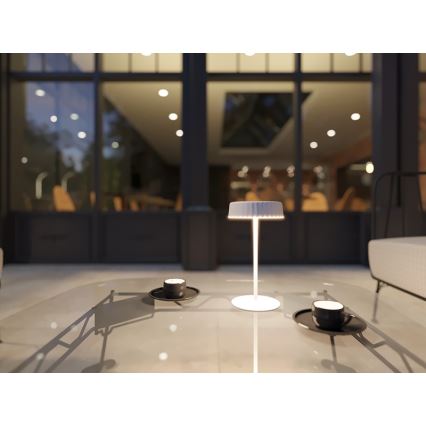 LED Himmennettävä aurinko ladattava pöytävalaisin VIVIEN LED/3W/5V 2700K 1600 mAh IP54 valkoinen