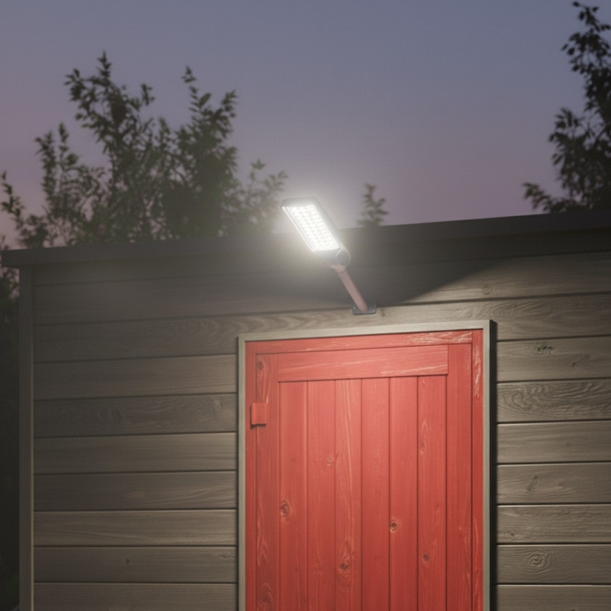 LED himmennettävä aurinkokäyttöinen katuvalaisin anturilla VENICE LED/100W/3,2V 6000 mAh IP65 musta + kauko-ohjain