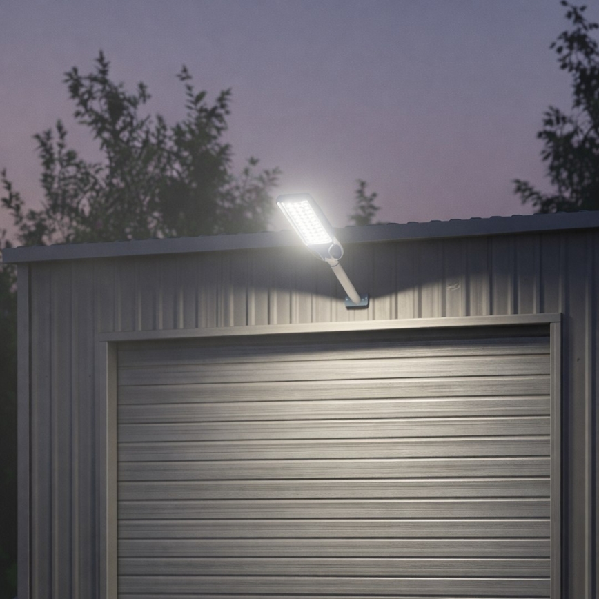 LED himmennettävä aurinkokäyttöinen katuvalaisin anturilla VENICE LED/100W/3,2V 6000 mAh IP65 musta + kauko-ohjain