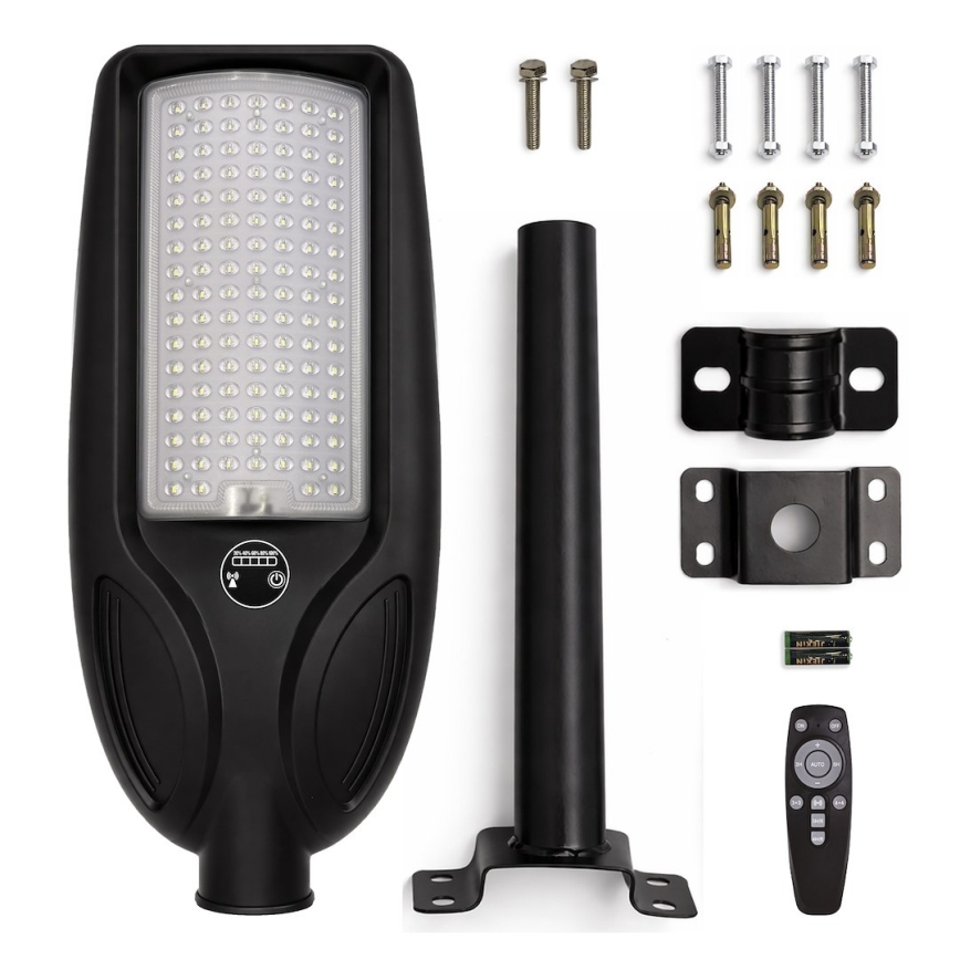 LED himmennettävä aurinkokäyttöinen katuvalaisin anturilla VENICE LED/100W/3,2V 6000 mAh IP65 musta + kauko-ohjain