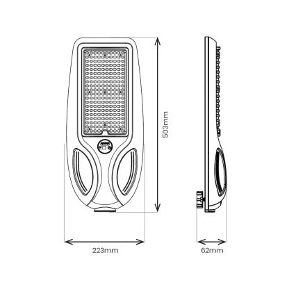 LED himmennettävä aurinkokäyttöinen katuvalaisin anturilla VENICE LED/100W/3,2V 6000 mAh IP65 musta + kauko-ohjain
