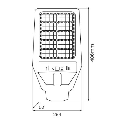 LED Himmennettävä aurinkokatuvalaisin liike- ja hämärätunnistimella KERS LED/300W/3,2V 6500K 8000 mAh IP65 harmaa + kauko-ohjaus