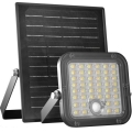 LED-himmennettävä aurinkokennolla toimiva heittovalo anturilla LED/10W/3,7V 3000/4000K IP65 3600 mAh + kaukosäädin