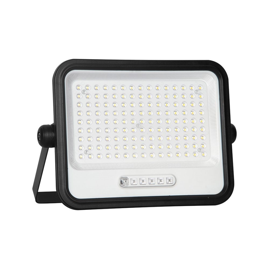 LED-himmennettävä aurinkokennolla varustettu valonheitin LED/300W/3,2V 2000-8000K IP65 15000 mAh musta + kaukosäädin