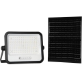 LED-himmennettävä aurinkokennolla varustettu valonheitin LED/300W/3,2V 2000-8000K IP65 15000 mAh musta + kaukosäädin