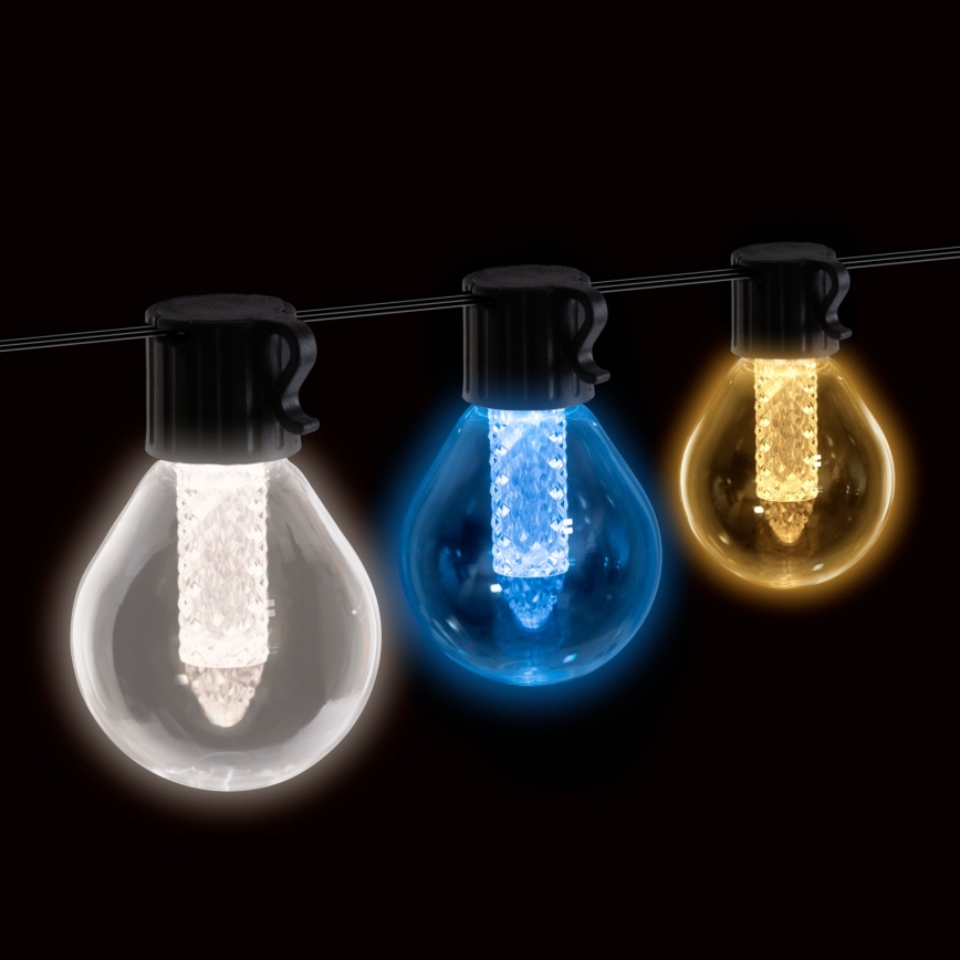Himmennettävä aurinkokäyttöinen LED-valosarja 15xLED/1,5W/3,7/5V 2700-10000K 2200 mAh 9 m IP65 musta + kaukosäädin