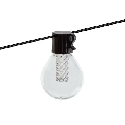 Himmennettävä aurinkokäyttöinen LED-valosarja 15xLED/1,5W/3,7/5V 2700-10000K 2200 mAh 9 m IP65 musta + kaukosäädin