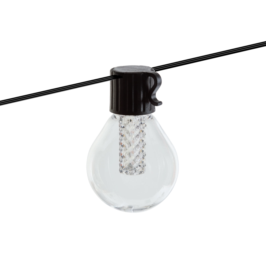 Himmennettävä aurinkokäyttöinen LED-valosarja 15xLED/1,5W/3,7/5V 2700-10000K 2200 mAh 9 m IP65 musta + kaukosäädin