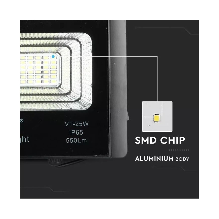 LED himmennettävä aurinkokäyttöinen heijastin LED/12W/3,2V 6000K IP65 5000 mAh + kaukosäädin