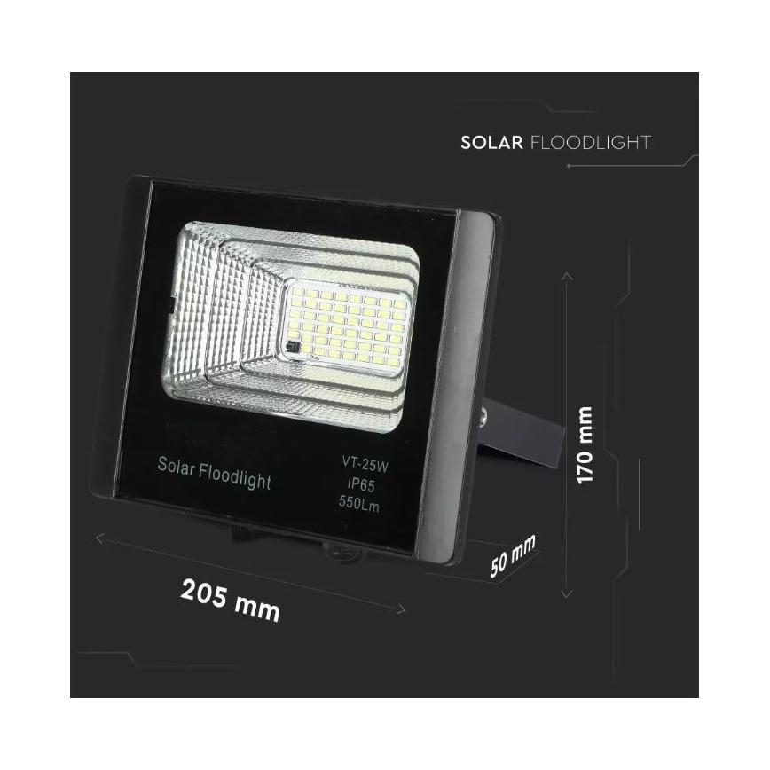 LED himmennettävä aurinkokäyttöinen heijastin LED/12W/3,2V 6000K IP65 5000 mAh + kaukosäädin