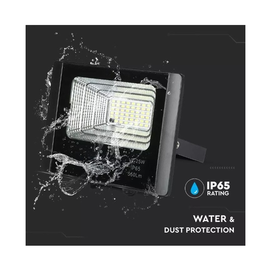 LED himmennettävä aurinkokäyttöinen heijastin LED/12W/3,2V 6000K IP65 5000 mAh + kaukosäädin