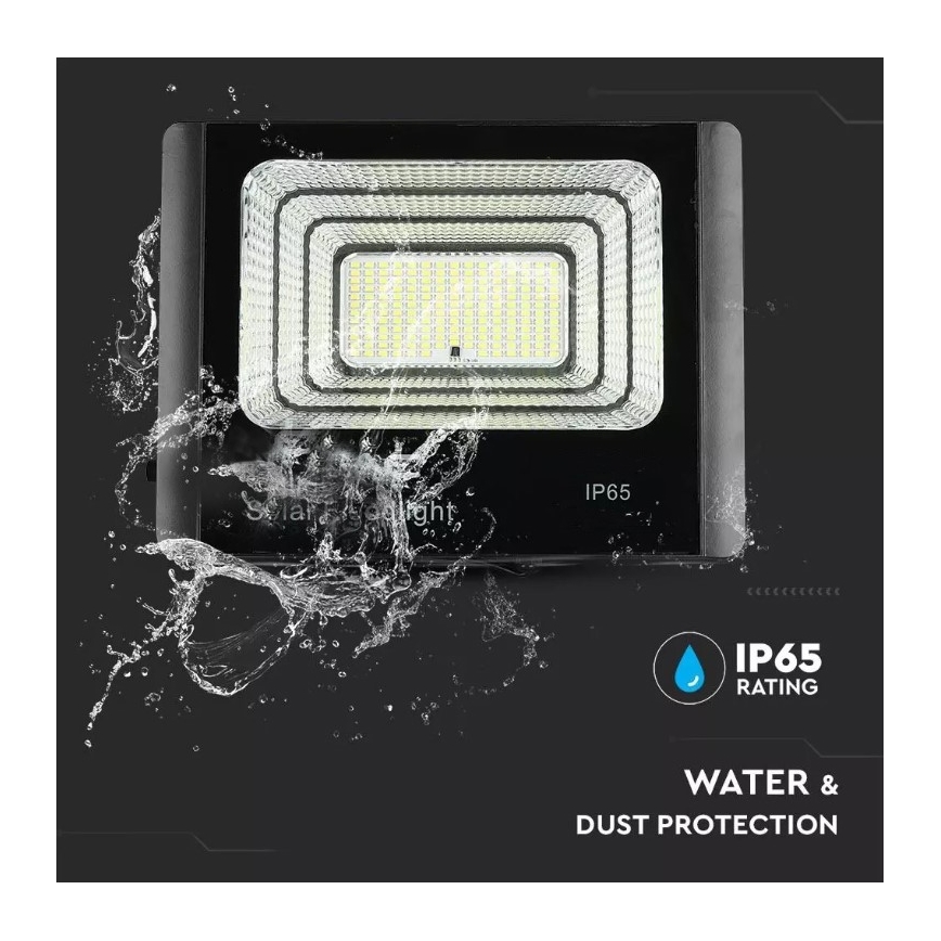 LED himmennettävä aurinkokäyttöinen heijastin LED/16W/3,2V 4000K IP65 10000 mAh + kaukosäädin