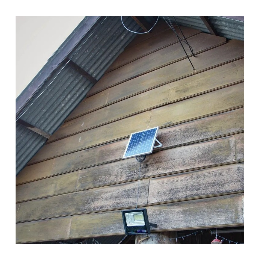 LED himmennettävä aurinkokäyttöinen heijastin LED/20W/6,4V 4000K IP65 10000 mAh + kaukosäädin