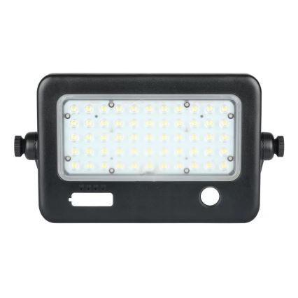 LED-himmennettävä aurinkovalonheitin anturilla LED/10W/3,7V 4000K IP65 7200 mAh + USB-portti