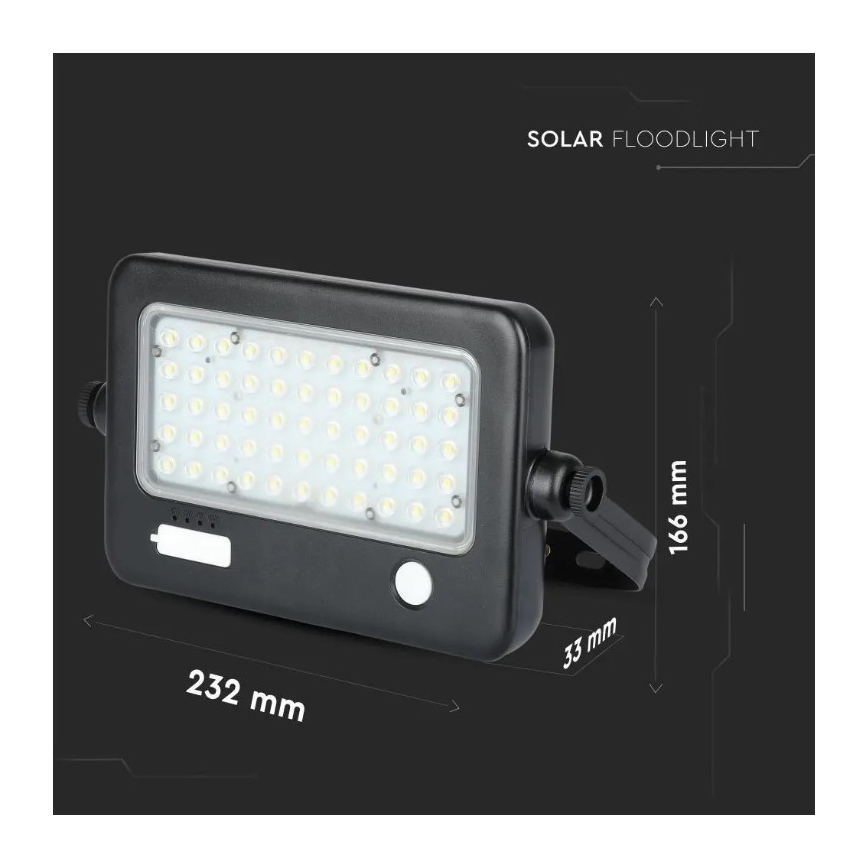 LED-himmennettävä aurinkovalonheitin anturilla LED/10W/3,7V 4000K IP65 7200 mAh + USB-portti