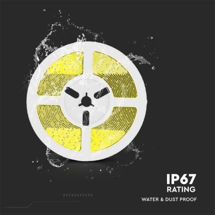 LED himmennettävä aurinkokäyttöinen LED-nauha LED/1,2W/3,7V 4000K IP67 1500 mAh 5m + kaukosäädin