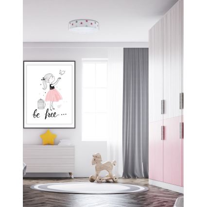 LED himmennettävä lasten kattovalaisin SMART GALAXY KIDS LED/24W/230V 3000-6500K tähtikuviot valkoinen/vaaleanpunainen/harmaa + kaukosäädin