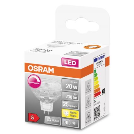 LED himmennettävä lamppu GU5,3/3,4W/230V 2700K CRI 90 - Osram