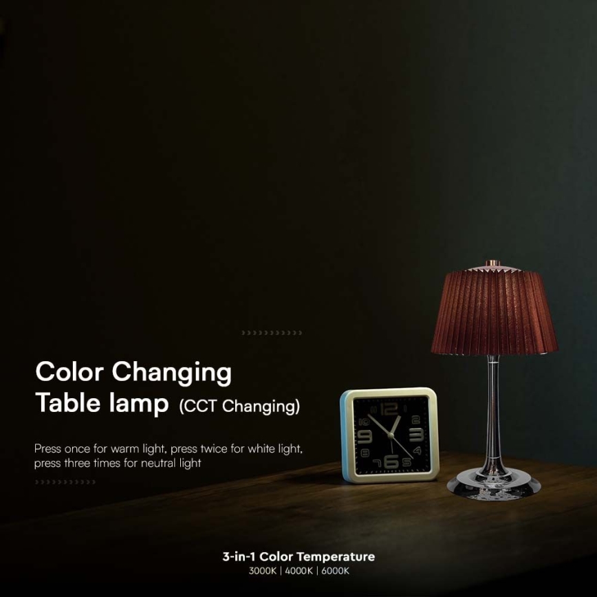 LED Himmennettävä ladattava kosketuspöytävalaisin LED/1,5W/5V 3000/4000/6000K 1800 mAh ruskea