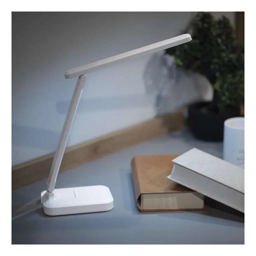 LED Himmennettävä ja ladattava pöytälamppu LED/5W/3,7V 3000K/4000K/6500K 800mAh valkoinen