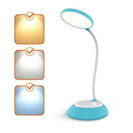 LED Himmennettävä ja ladattava pöytälamppu VISUA LED/5W/5V 3000-5000K 1200 mAh sininen