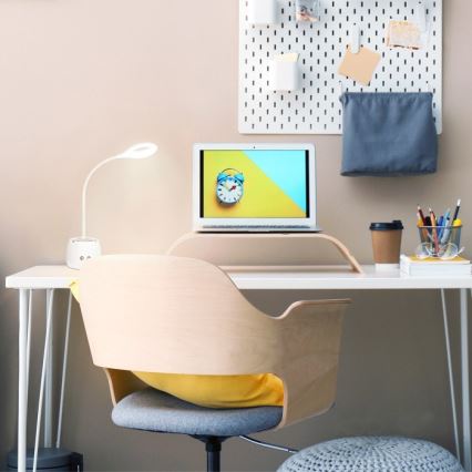 LED Himmennettävä joustava ladattava pöytävalaisin LUSIA LED/5W/5V 3000/4000K 1200 mAh valkoinen