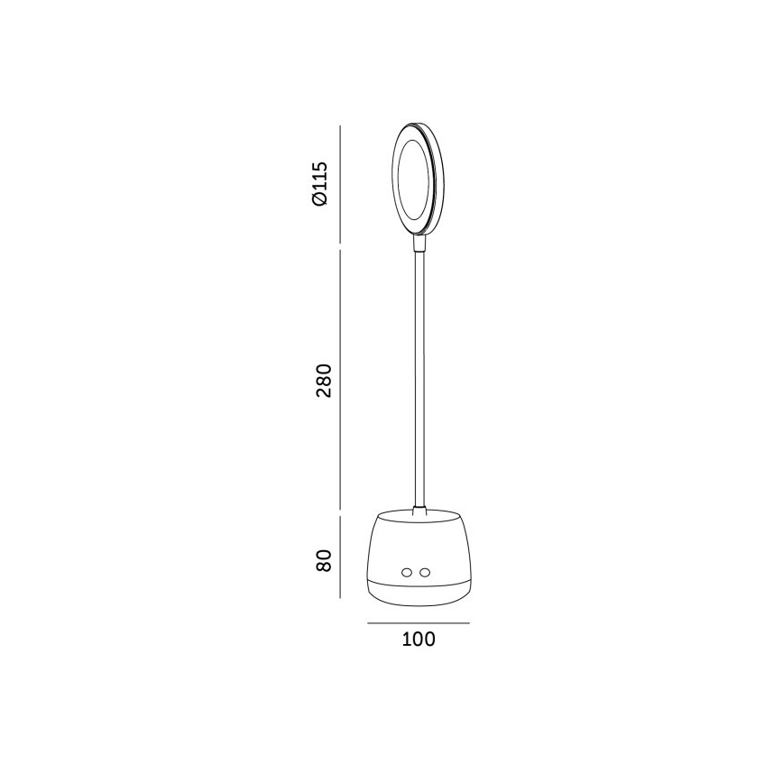 LED Himmennettävä joustava ladattava pöytävalaisin LUSIA LED/5W/5V 3000/4000K 1200 mAh valkoinen