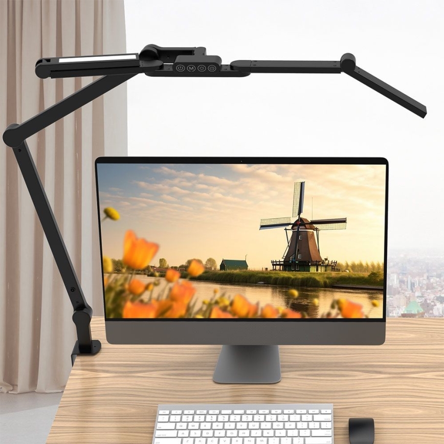 LED himmennettävä kosketusohjattu joustava pöytälamppu POINTIQ LED/24W/230V 3000-6500K CRI 92 musta