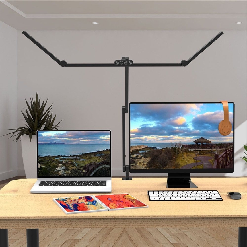 LED himmennettävä kosketusohjattu joustava pöytävalaisin POINTIQ LED/36W/230V 3000-6500K CRI 92 musta