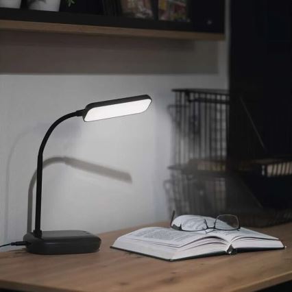 LED Himmennettävä joustava pöytävalaisin LED/12W/230V 3000K/4000K/6500K musta