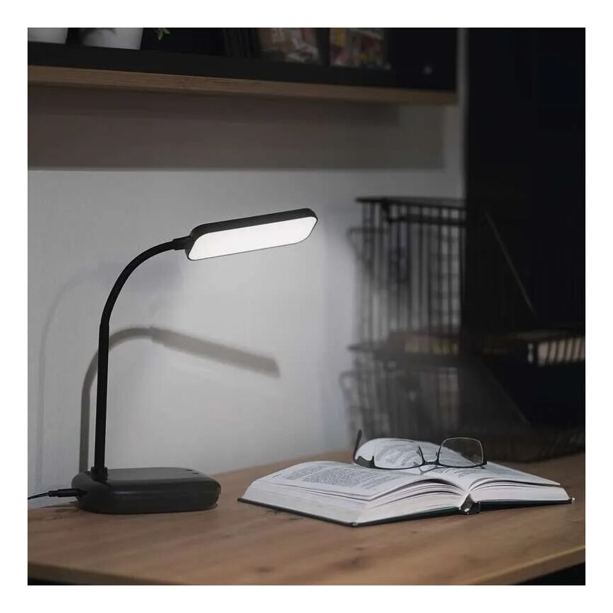 LED Himmennettävä joustava pöytävalaisin LED/12W/230V 3000K/4000K/6500K musta