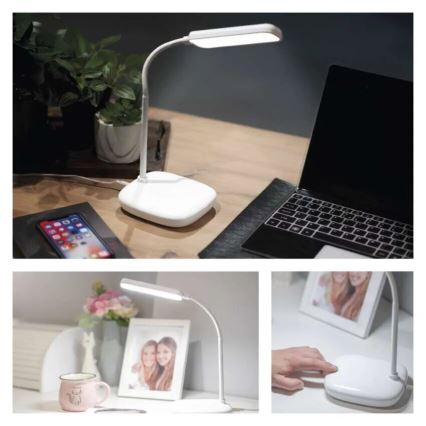 LED Himmennettävä joustava pöytävalaisin LED/12W/230V 3000K/4000K/6500K valkoinen