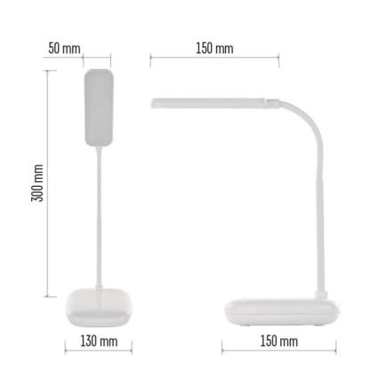 LED Himmennettävä joustava pöytävalaisin LED/12W/230V 3000K/4000K/6500K valkoinen