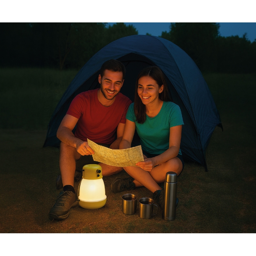 Himmennettävä kannettava ladattava LED-lamppu powerbank-toiminnolla LUMINA MINIO LED/5V 1800 mAh IP44 keltainen