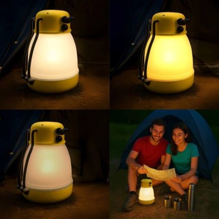 Himmennettävä kannettava ladattava LED-lamppu powerbank-toiminnolla LUMINA MINIO LED/5V 1800 mAh IP44 keltainen