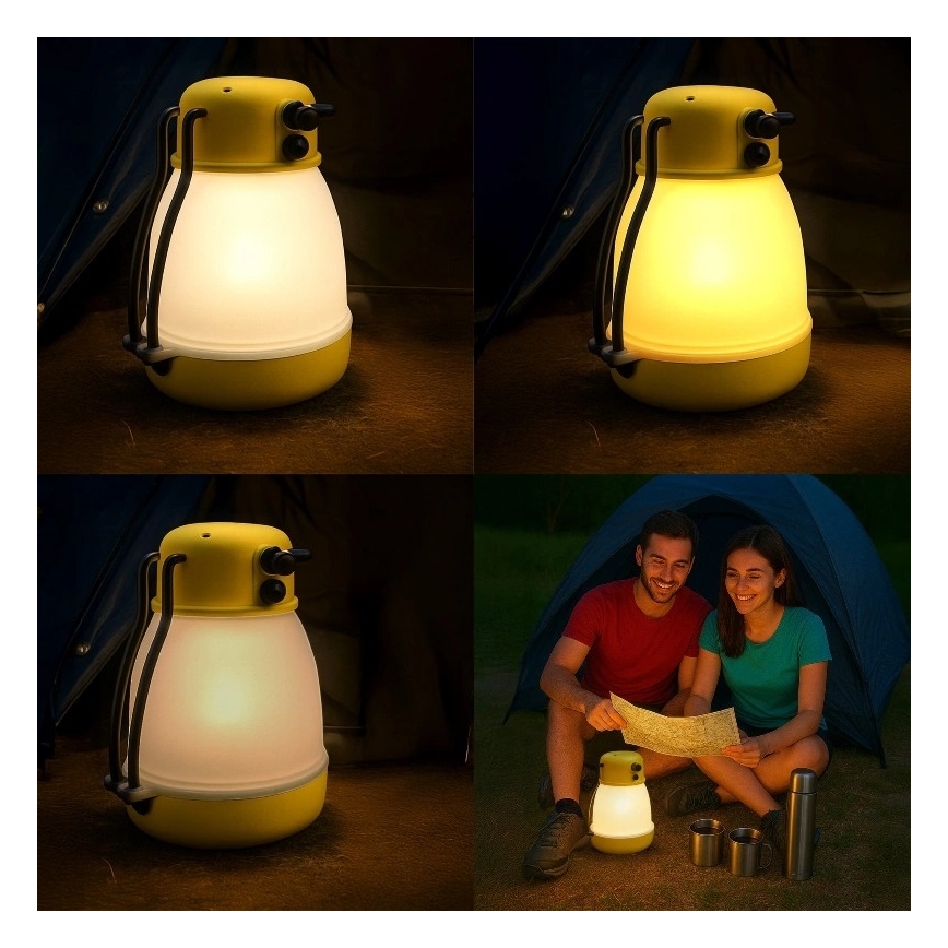 Himmennettävä kannettava ladattava LED-lamppu powerbank-toiminnolla LUMINA MINIO LED/5V 1800 mAh IP44 keltainen