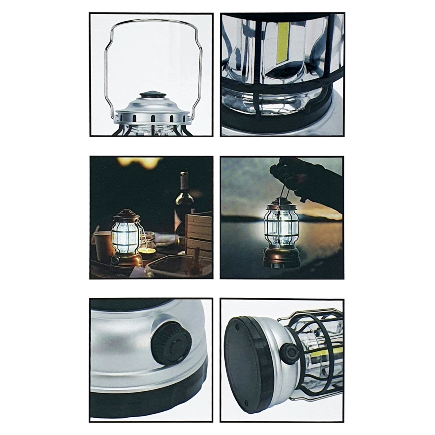 LED Himmennettävä kannettava retkilamppu 3xLED/3W/3xAA IPX4 kulta