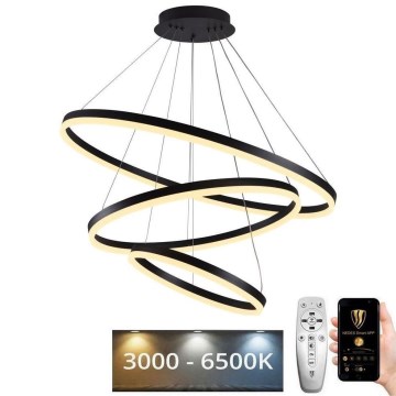 LED himmennettävä kattokruunu johdolla LED/125W/230V 3000-6500K halkaisija 80 cm + kaukosäädin