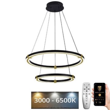 LED himmennettävä kattokruunu johdolla LED/130W/230V 3000-6500K halkaisija 60 cm + kaukosäädin