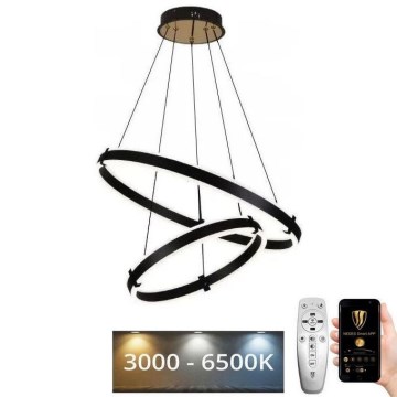 LED himmennettävä kattokruunu johdolla LED/140W/230V 3000-6500K halkaisija 60 cm + kaukosäädin