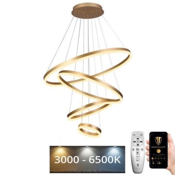 LED himmennettävä kattokruunu johdolla LED/165W/230V 3000-6500K halkaisija 80 cm + kaukosäädin