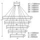 LED-himmennettävä kattokruunu johdossa LED/210W/230V 3000-6500K + kaukosäädin