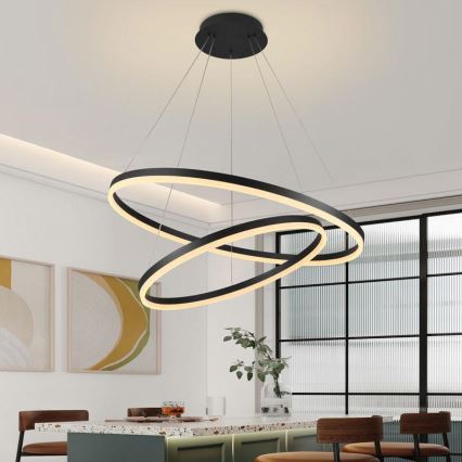 LED himmennettävä kattokruunu johdolla LED/100W/230V 3000-6500K halkaisija 80 cm + kaukosäädin