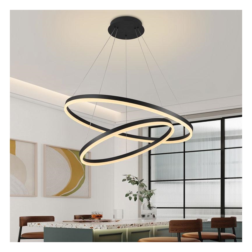 LED himmennettävä kattokruunu johdolla LED/100W/230V 3000-6500K halkaisija 80 cm + kaukosäädin