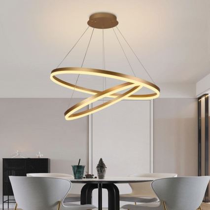 LED himmennettävä kattokruunu johdolla LED/100W/230V 3000-6500K halkaisija 80 cm + kaukosäädin