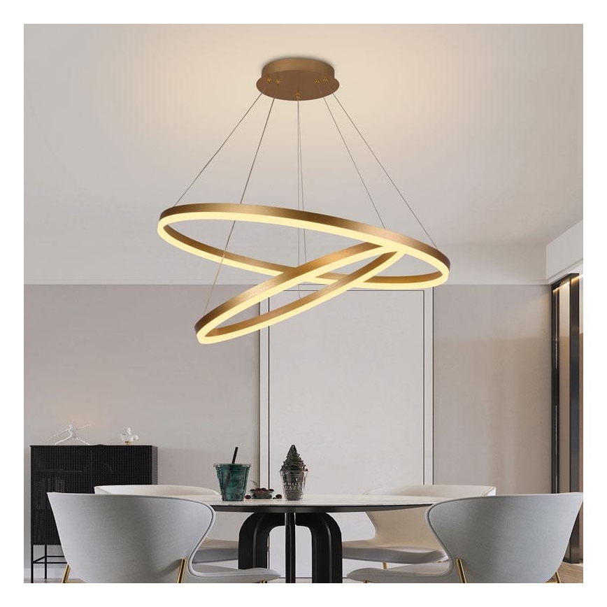 LED himmennettävä kattokruunu johdolla LED/100W/230V 3000-6500K halkaisija 80 cm + kaukosäädin